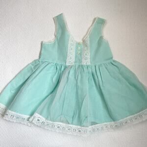 Vintage Nylon Polka Dot And Lace Dress